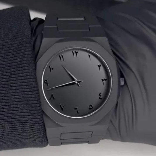 Black Arabic Aura watch side view