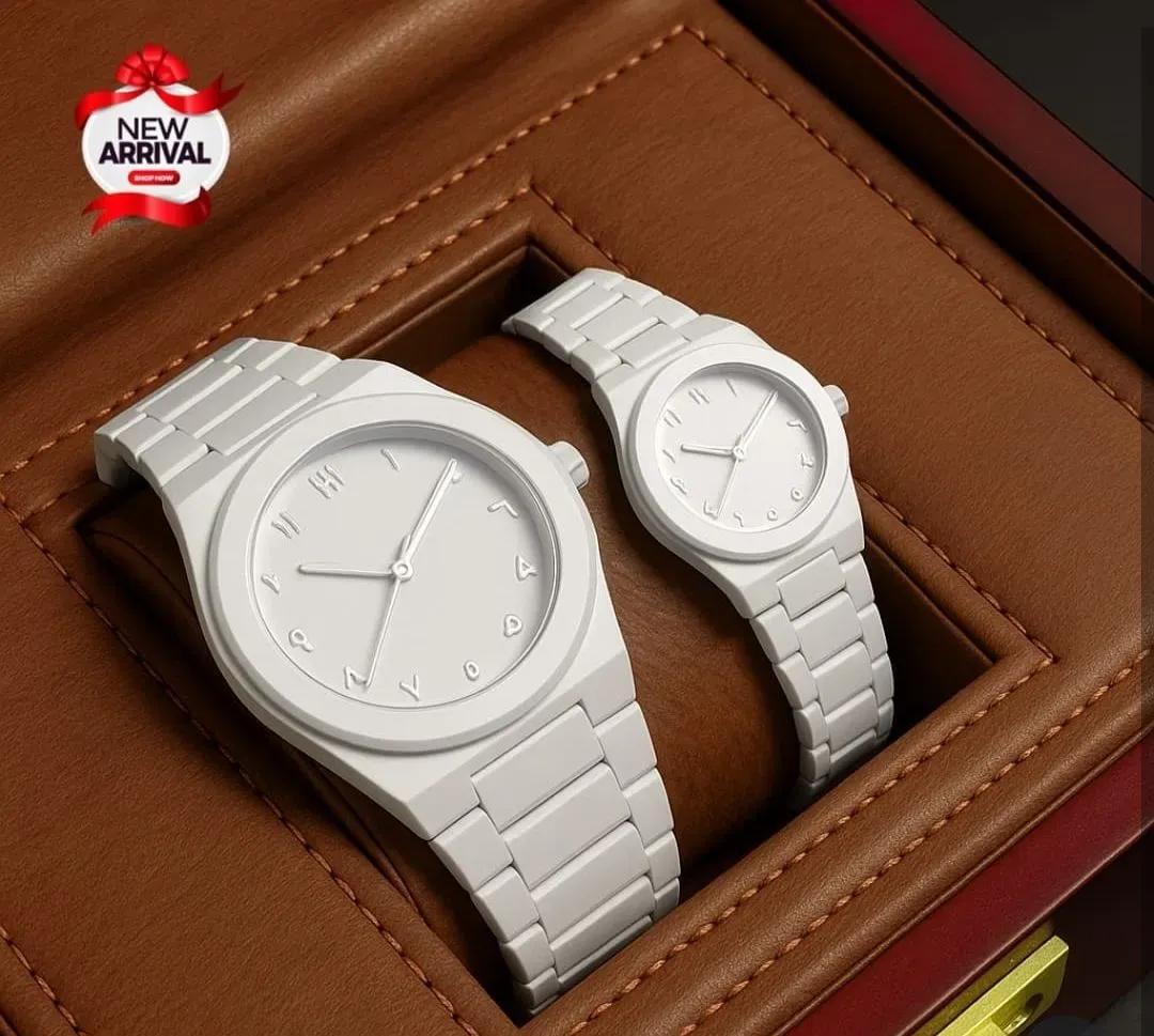 White couple watches worn on wrist