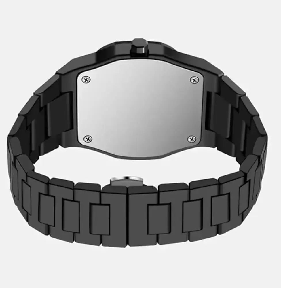Men's Carbon Fiber Black Arabic Aura Watch